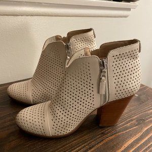Rag & Bone White Leather Eyelet Booties